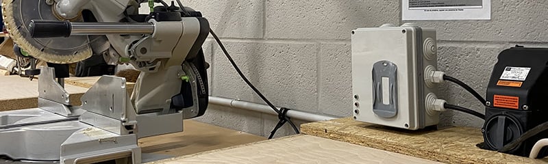 Access control boxes to machinery tools