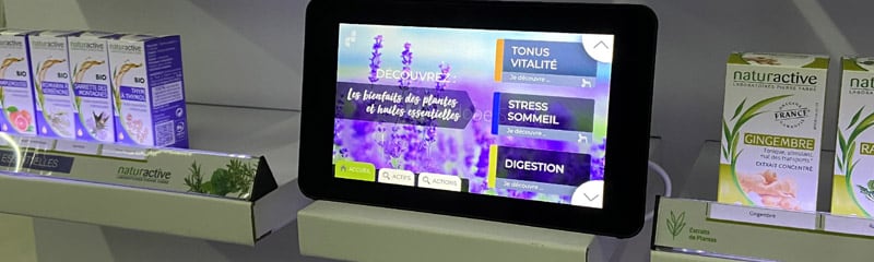 Etagère LED connectée avec application d’aide au choix