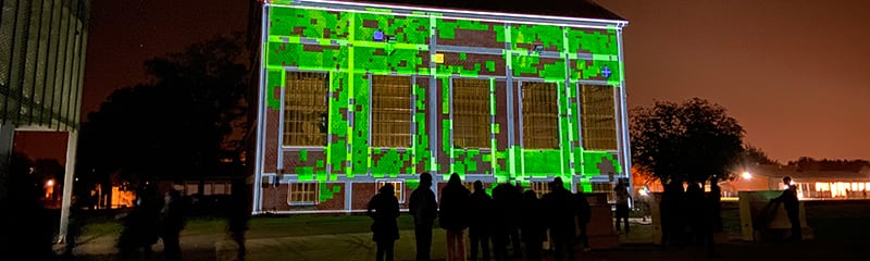Bornes arcades sans fil pour vidéomapping interactif en exterieur